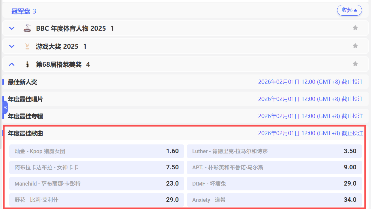 OD体育 | 格莱美年度最佳歌曲