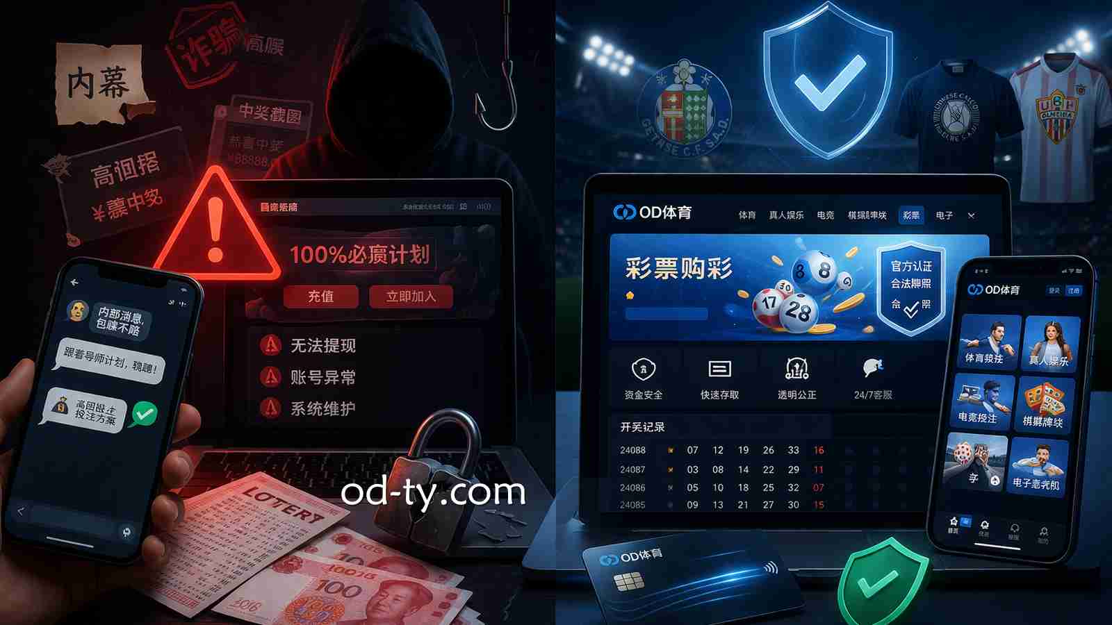 OD体育 | 在线彩票投注诈骗与安全平台对比图